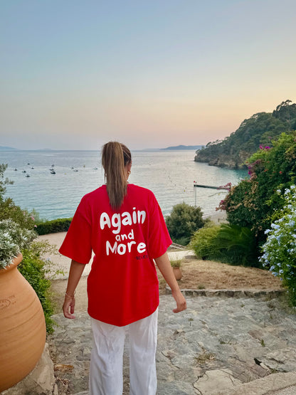 T-shirt "again and more" rouge