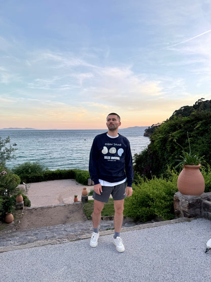 T-shirt longues manches bleu nuit "coquillage"