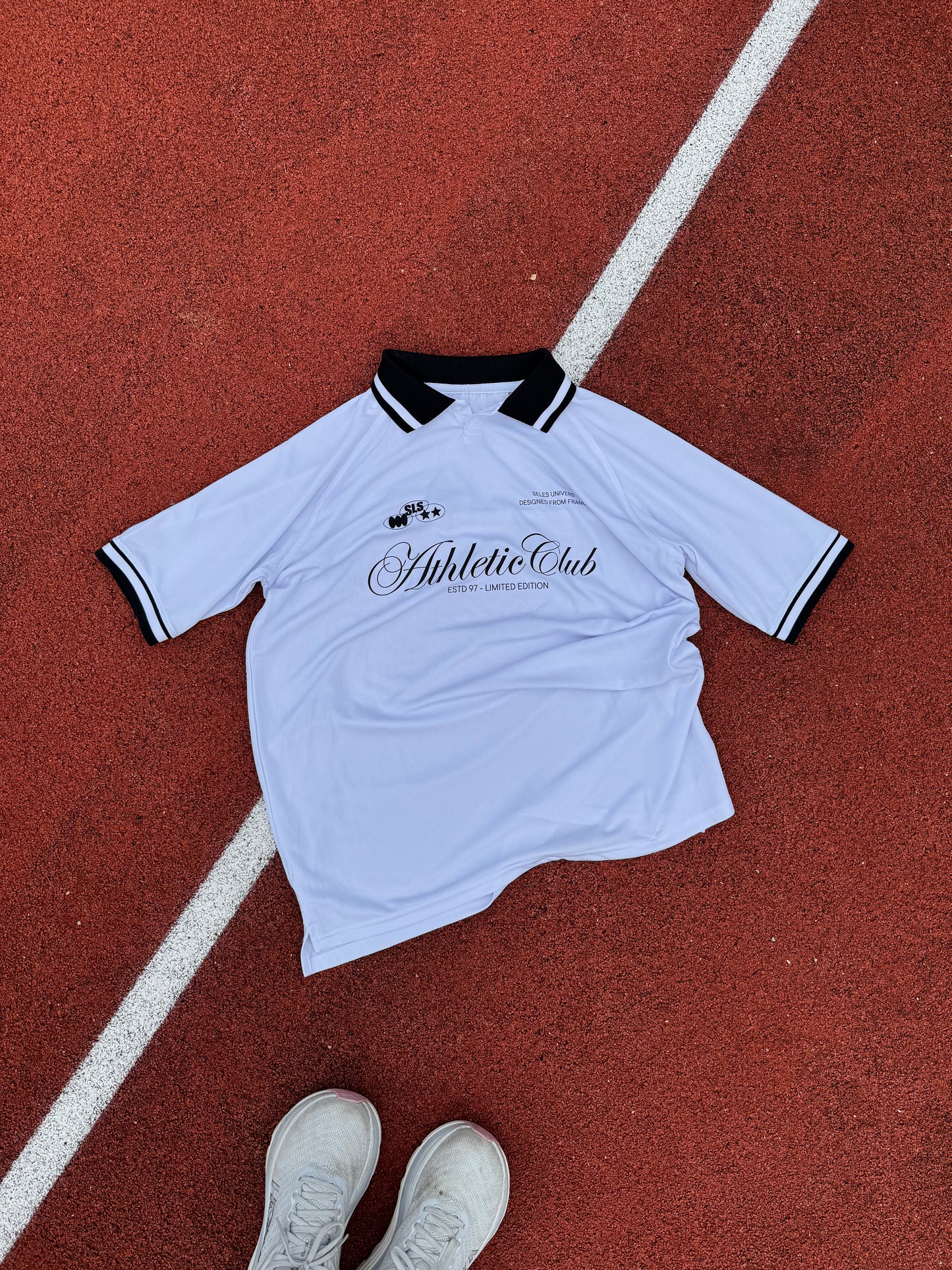 Polo de football blanc