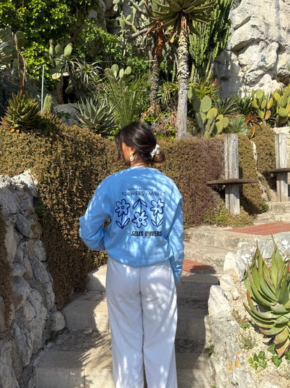 Sweat bleu "flowers"