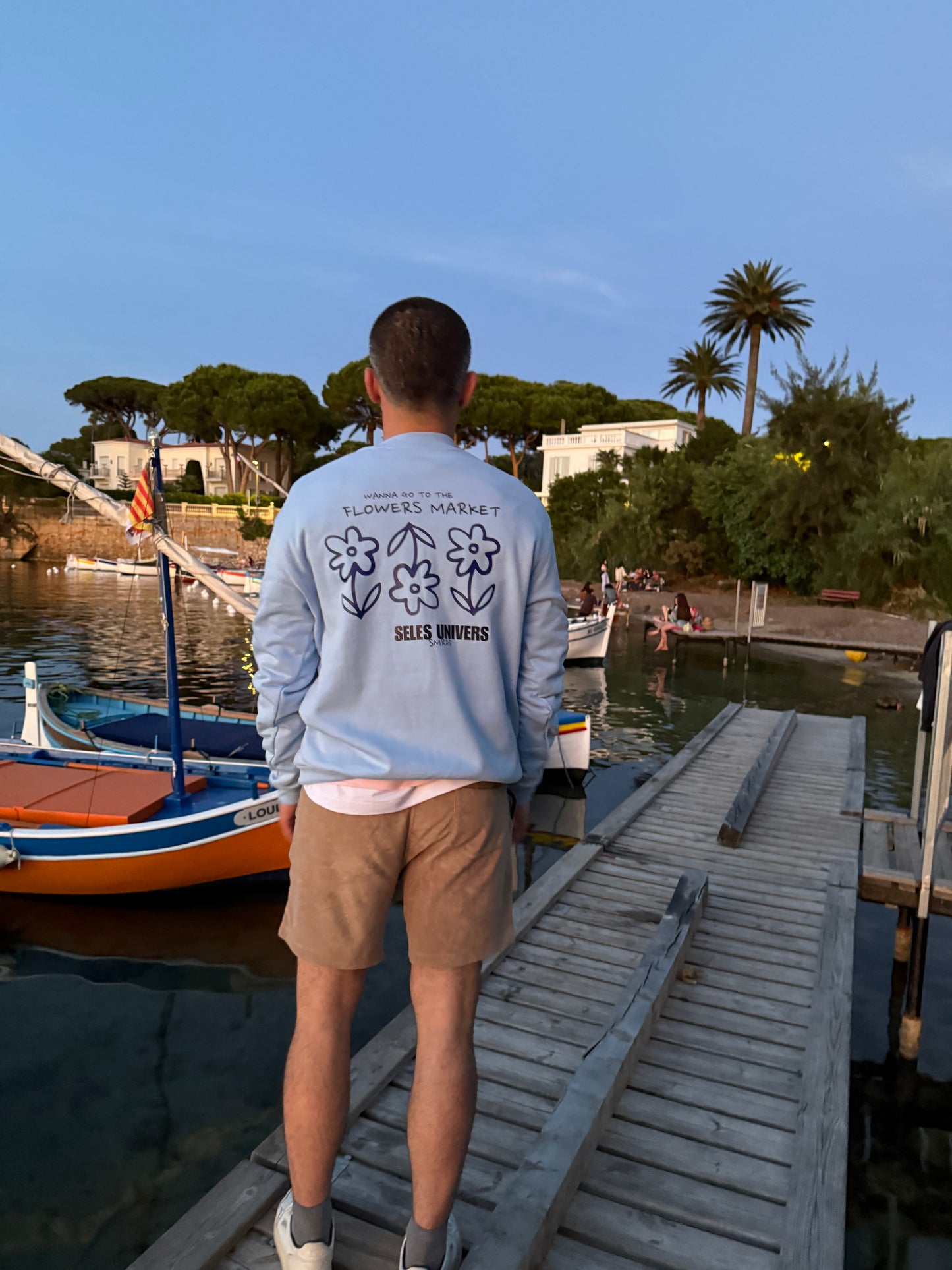 Sweat bleu "flowers"