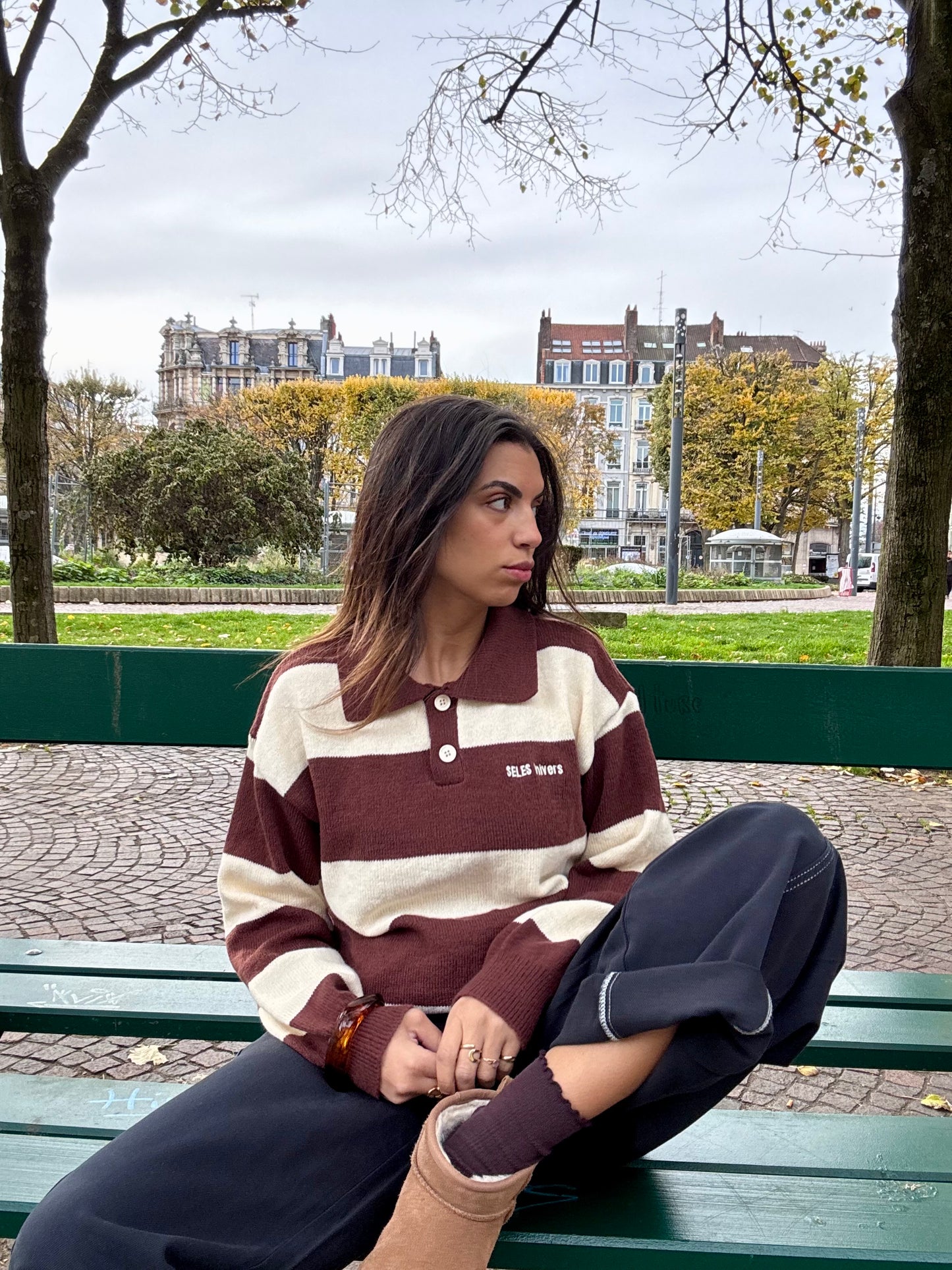 Pull à rayures "PARIS"
