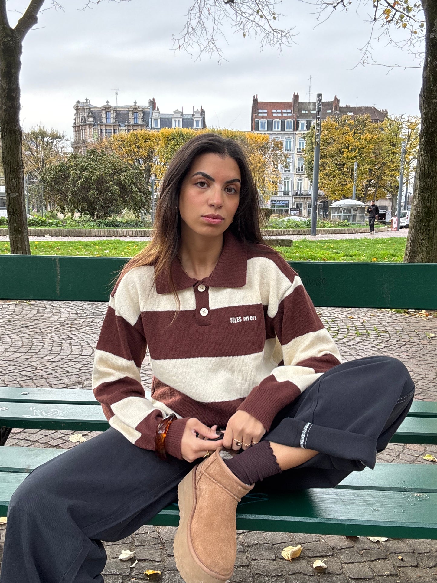 Pull à rayures "PARIS"