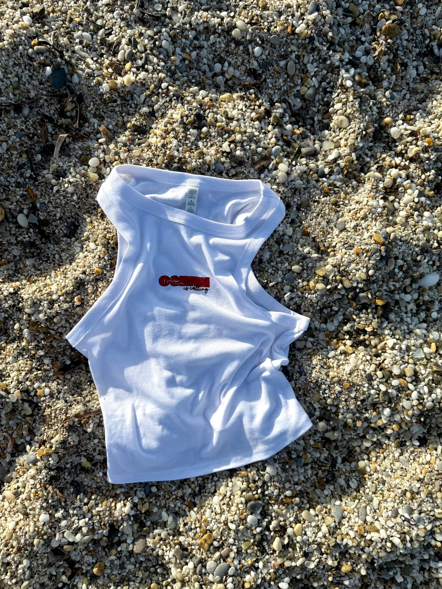 Top blanc femme "ocean is calling"