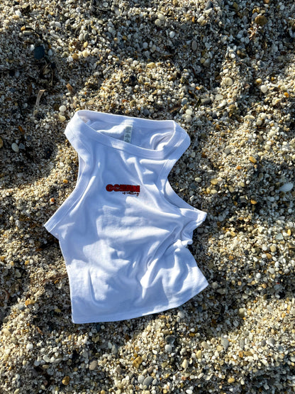 Top blanc femme "ocean is calling"