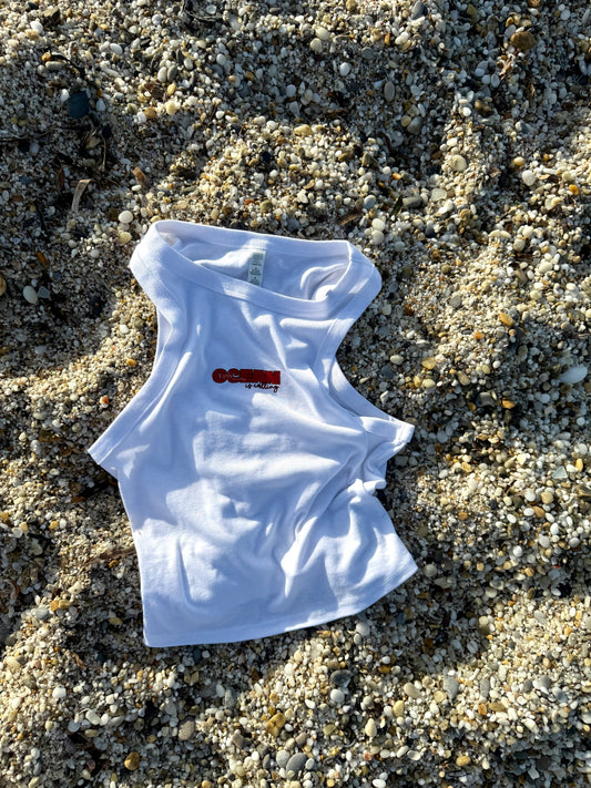 Top blanc femme "ocean is calling"